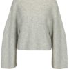 Svetlosivý melírovaný sveter s korálkami v tvare perličiek Miss Selfridge