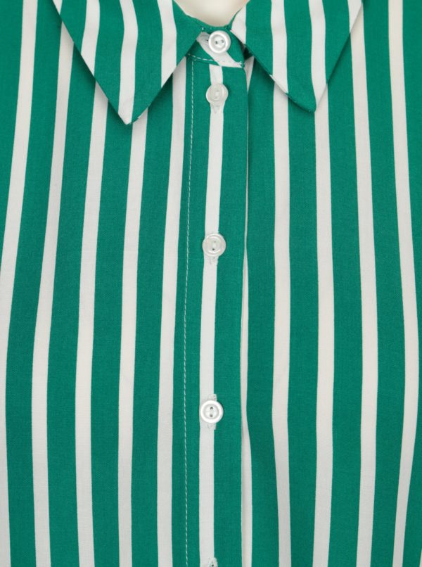 Zeleno–biela pruhovaná košeľa so zaväzovaním Miss Selfridge
