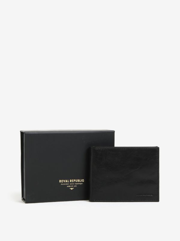 Čierna pánska kožená peňaženka Royal RepubliQ Alliance