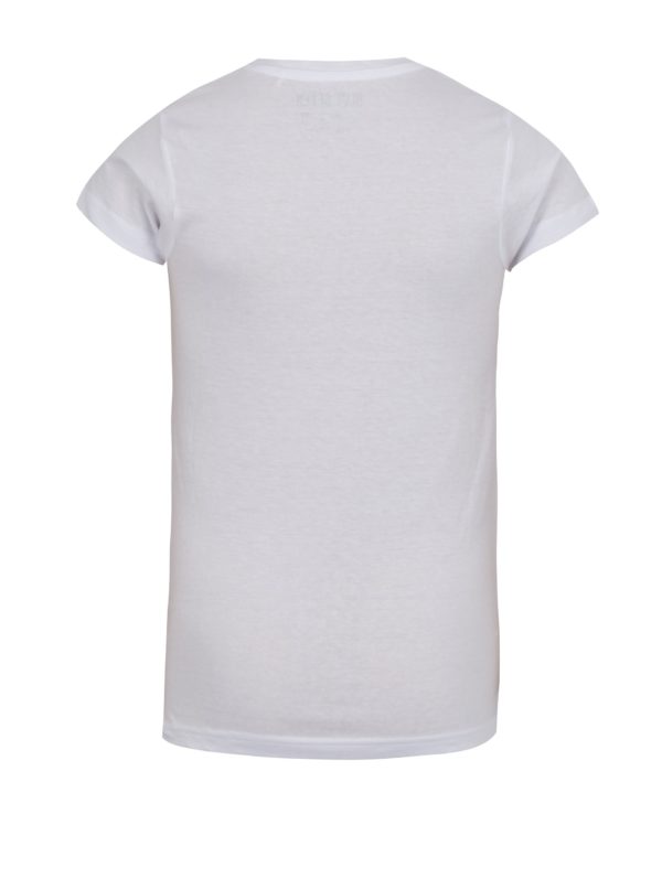 Biele dlhé dievčenské tričko s potlačou Blue Seven