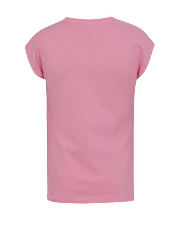 Ružové dievčenské tričko s flitrovým nápisom Blue Seven