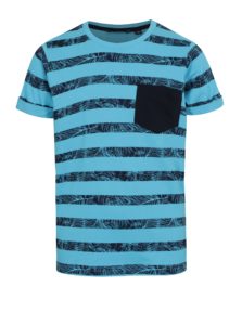 Modré chlapčenské pruhované tričko s vreckom Blue Seven