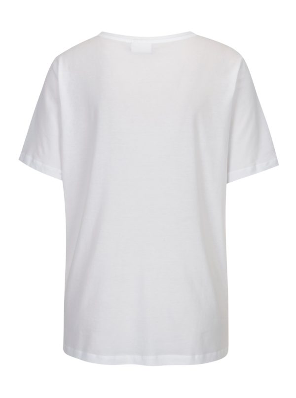 Biele tričko s chlpatým nápisom VILA Farah