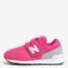 Ružové dievčenské tenisky na suchý zips New Balance