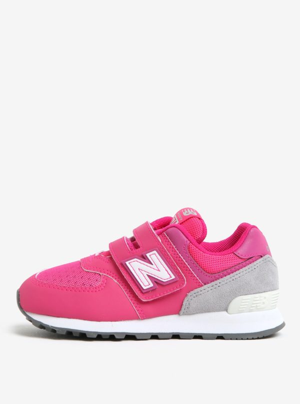 Ružové dievčenské tenisky na suchý zips New Balance