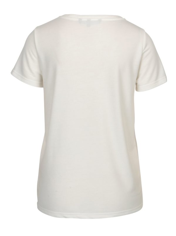 Krémové tričko s výšivkami volavky VERO MODA Justine
