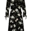 Čierne kvetované šaty so zaväzovaním Dorothy Perkins