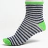 Súprava troch párov chlapčenských pruhovaných ponožiek v sivo-zelenej farbe 5.10.15.