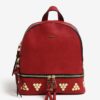 Červený batoh s detailmi v zlatej farbe Gionni Maya