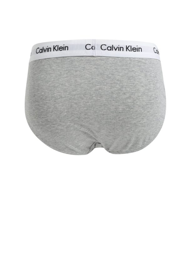 Súprava troch classic fit slipov v sivej, bielej a čiernej farbe Calvin Klein Underwear