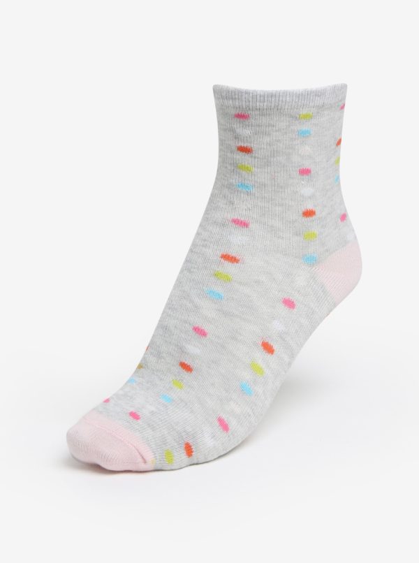 Súprava troch párov dievčenských ponožiek v ružovej a sivej farbe 5.10.15.