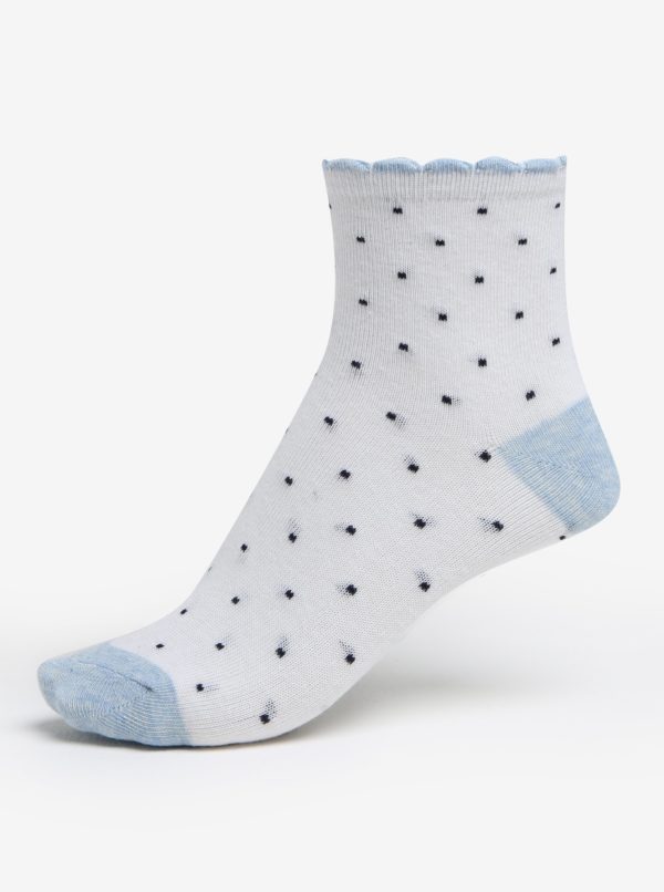 Súprava troch párov dievčenských ponožiek v bielej a modrej farbe 5.10.15.