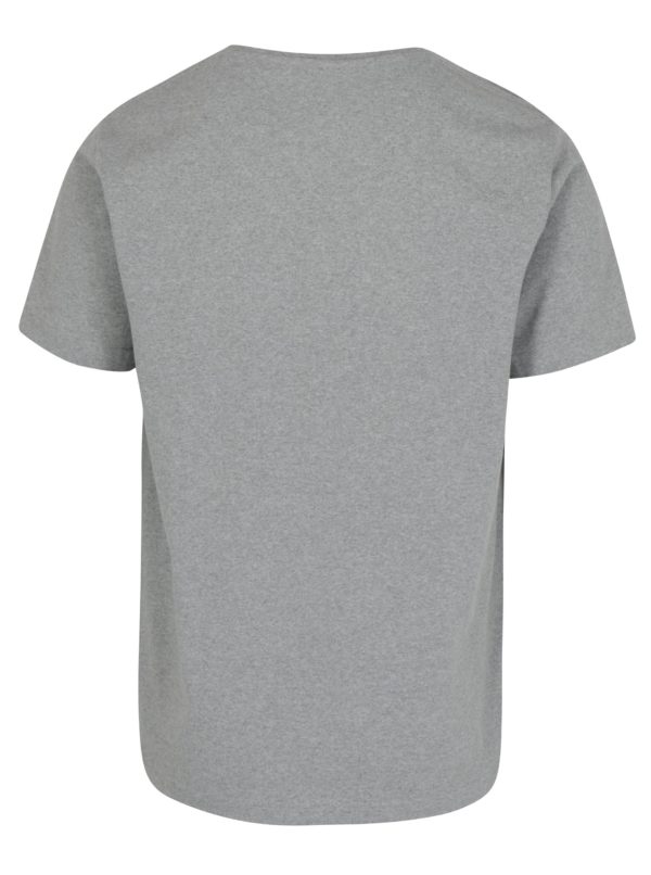 Sivé pánske melírované tričko s potlačou Makia Wilhelm