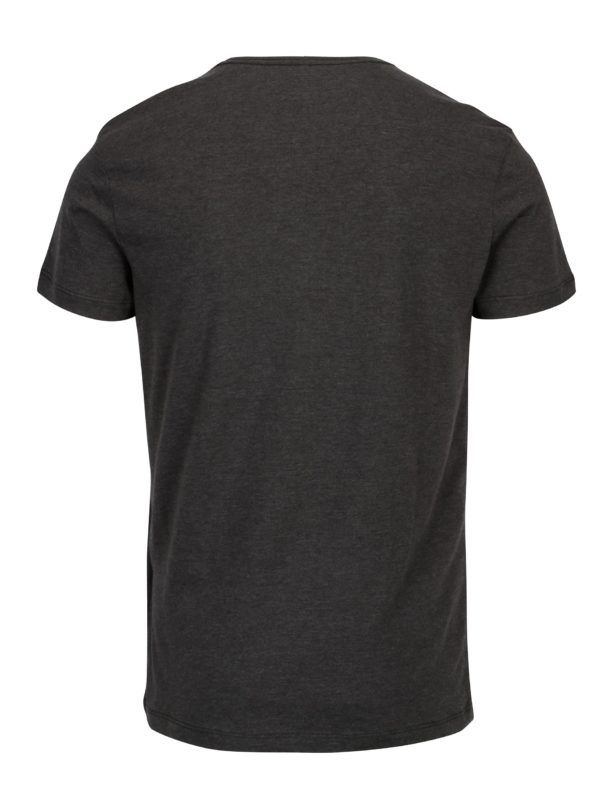 Tmavosivé melírované slim fit tričko s potlačou Blend