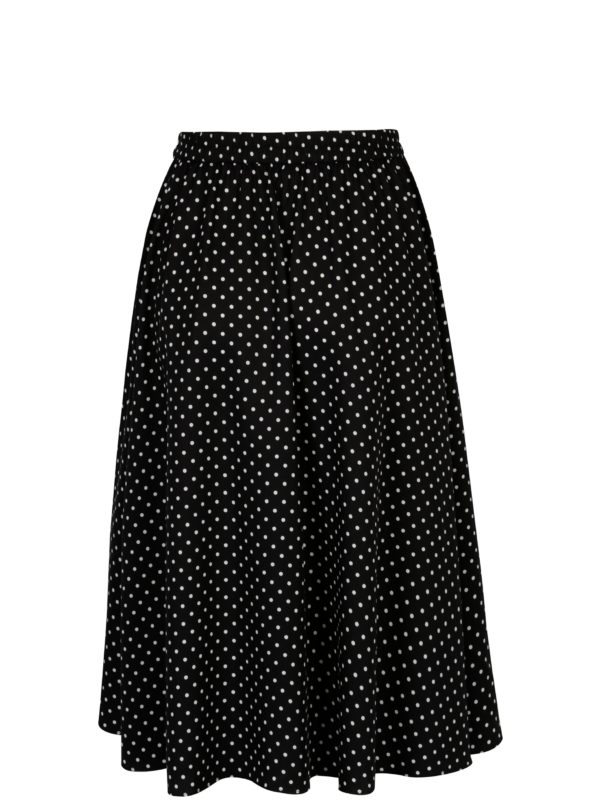 Čierna bodkovaná sukňa s vreckami Selected Femme Millado