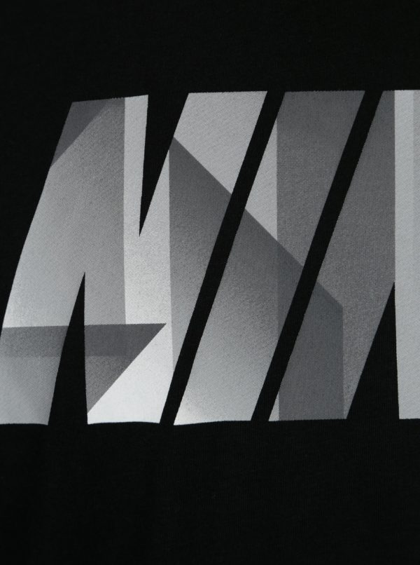 Čierne pánske funkčné tričko so sivou potlačou Nike