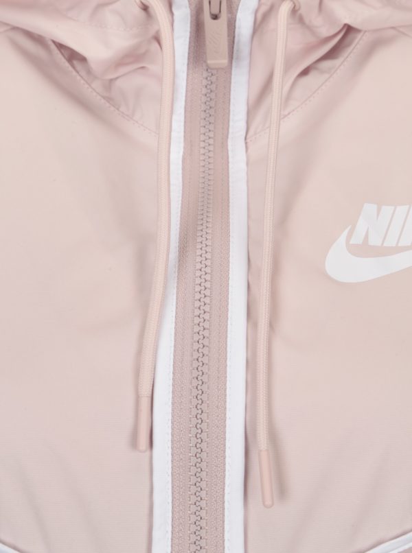 Staroružová dámska šušťáková bunda s kapucňou Nike