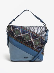 Modrá kabelka s vyšitými ornamentmi Desigual Almira