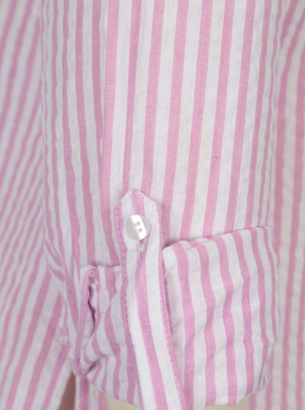 Krémovo–ružová pruhovaná košeľa Dorothy Perkins Petite