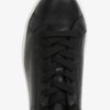 Čierne kožené tenisky s detailmi v striebornej farbe Tamaris