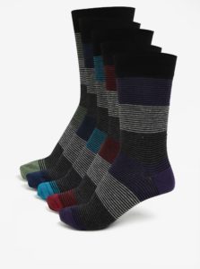 Súprava piatich párov pruhovaných ponožiek Burton Menswear London