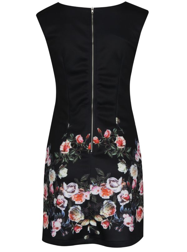 Čierne krátke kvetované šaty Mela London