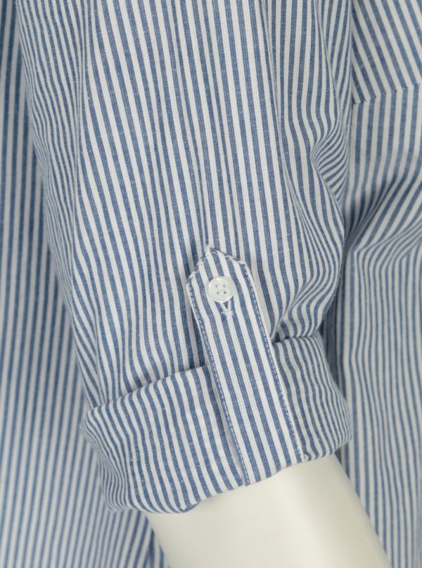 Bielo-modrá pruhovaná košeľa s výšivkou M&Co