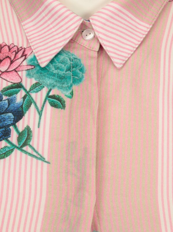 Ružová kvetovaná košeľa s dlhým rukávom Ulla Popken