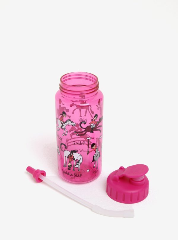 Ružová dievčenská fľaša s potlačou Tyrrell Katz Horse