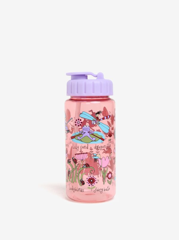 Fialovo-ružová dievčenská fľaša s potlačou Tyrrell Katz Secret garden