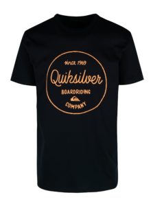Tmavomodré pánske regular fit tričko s potlačou Quiksilver