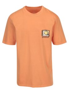 Oranžové pánske tričko s potlačou na chrbte Quiksilver