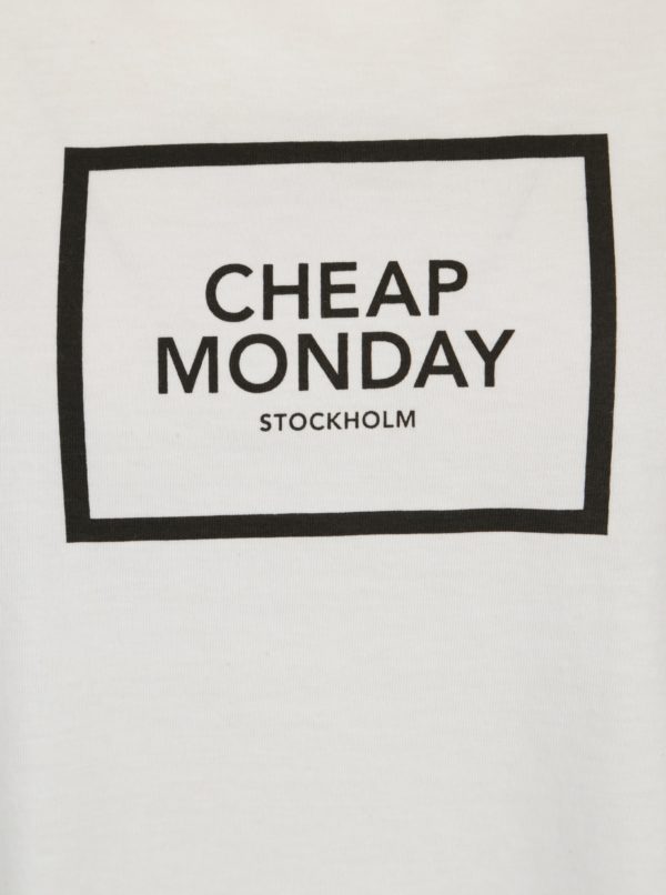 Biele voľné tričko s potlačou Cheap Monday