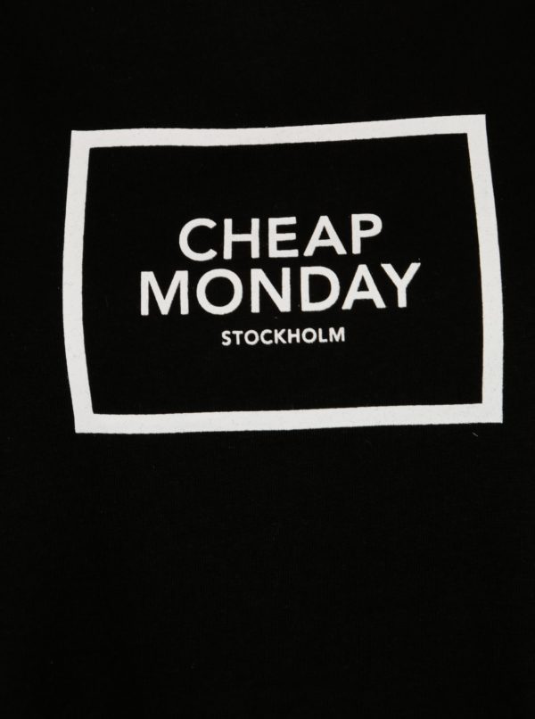 Čierne voľné tričko s potlačou Cheap Monday