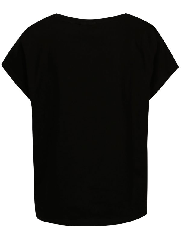 Čierne voľné tričko s potlačou Cheap Monday