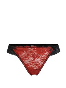 Čierno-červené čipkové priesvitné brazilky Eden Lingerie