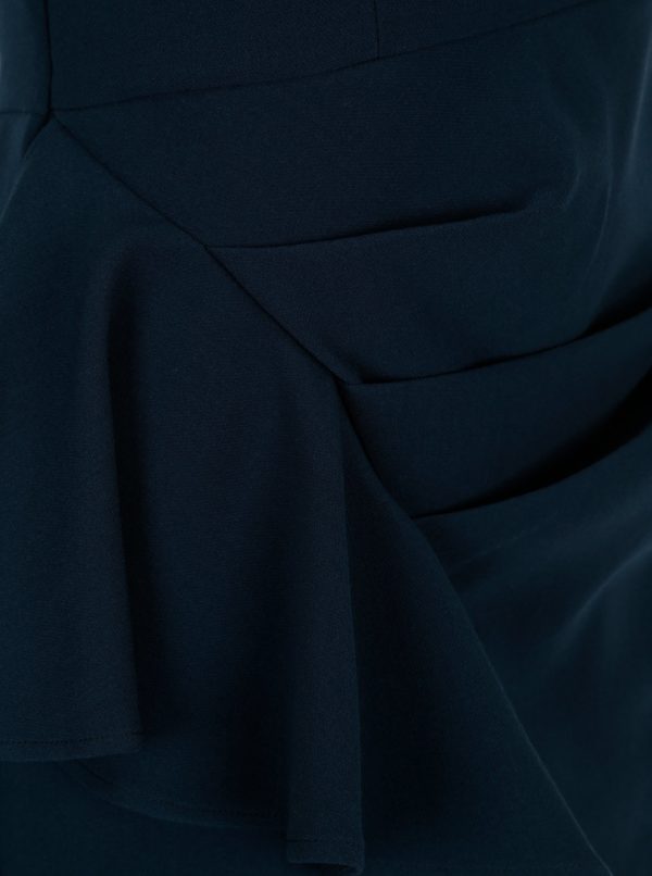 Tmavomodré puzdrové šaty s volánom Closet