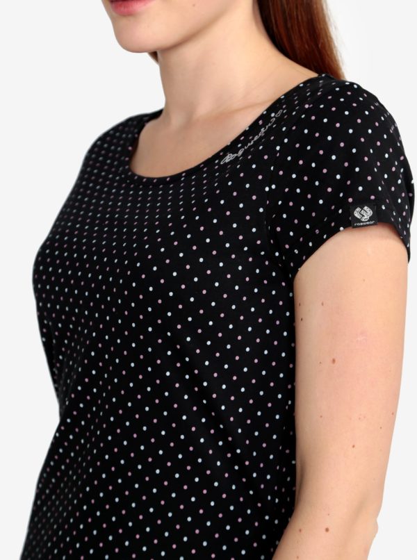 Čierne bodkované tričko Ragwear Mint Dots