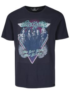 Tmavomodré tričko s potlačou ONLY & SONS Aerosmith