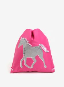 Ružový dievčenský vak s potlačou koňa Tom Joule Active