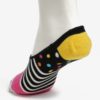 Čierne dámske nízke ponožky Happy Socks Stripes Dots Liner
