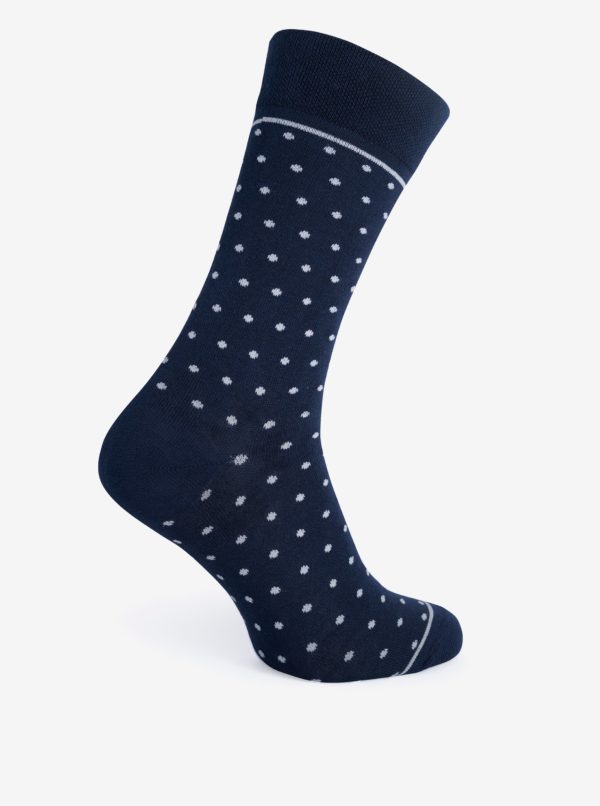 Tmavomodré pánske bodkované ponožky V páru