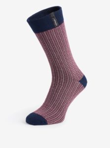 Modro-vínovej pánske vzorované ponožky V páru