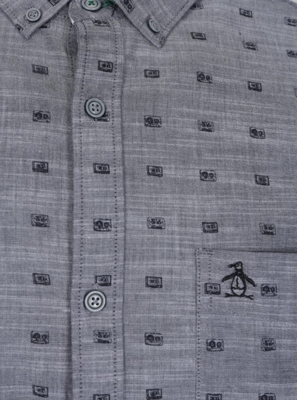 Sivá vzorovaná košeľa s náprsným vreckom Original Penguin Cassette