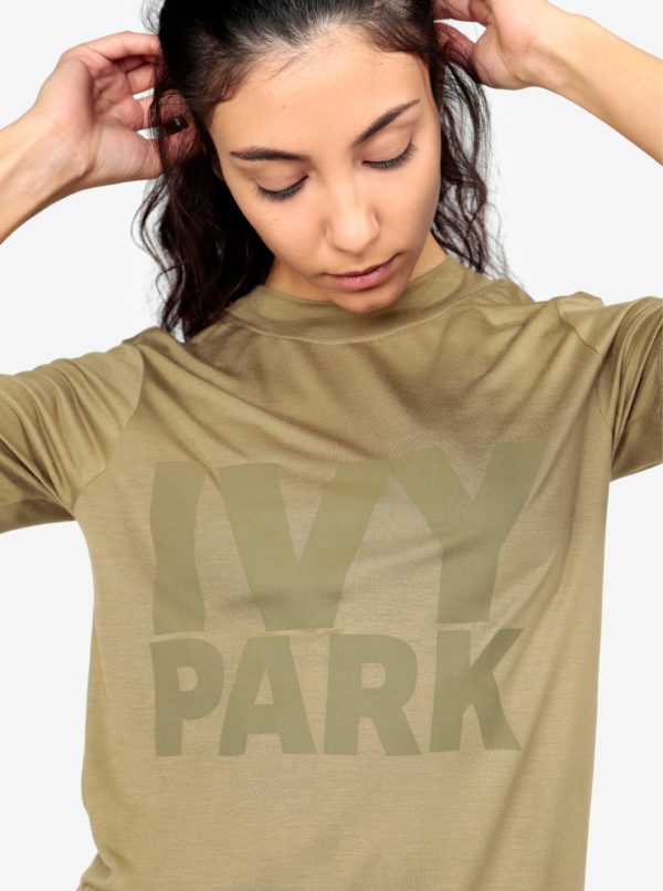 Kaki tričko s potlačou Ivy Park