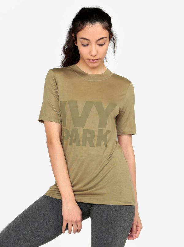 Kaki tričko s potlačou Ivy Park