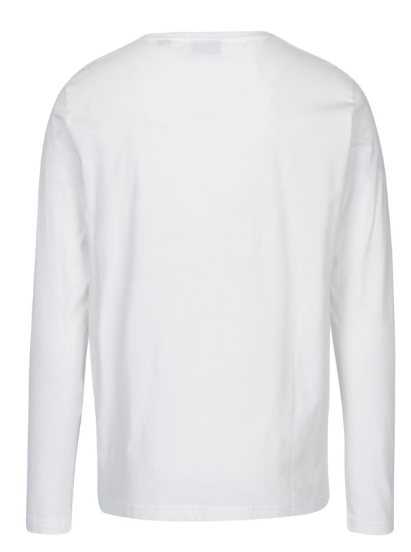 Biele pánske regular tričko s dlhým rukávom GANT