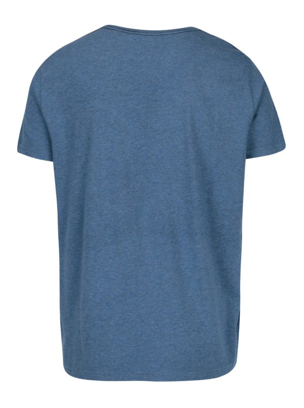 Modré pánske melírované tričko s potlačou GANT