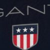 Tmavomodré pánske tričko s krátkym rukávom a potlačou loga GANT