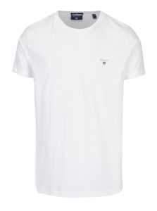Biele pánske slim tričko s výšivkou loga GANT